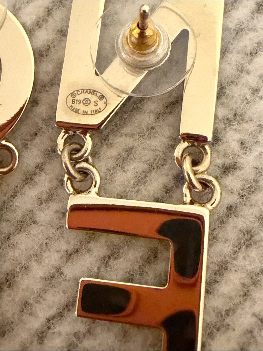 Chanel Drop Letter Earrings